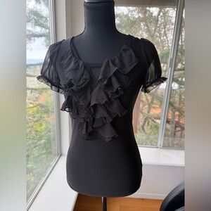White House Black Market Ruffle Blouse - XXS